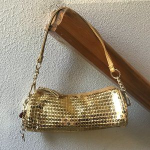 Gold Beaded Sequin Purse